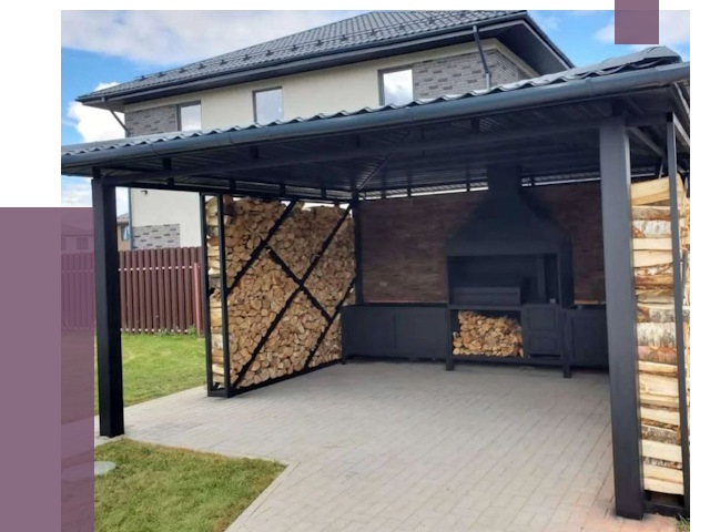 Навесы для барбекю в Ярославле от 12784 руб. под ключ | ПРОЛЁТ-Рсл