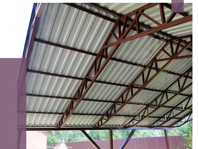 Навесы из профнастила в Ярославле от 7393 руб. | ПРОЛЁТ-Рсл