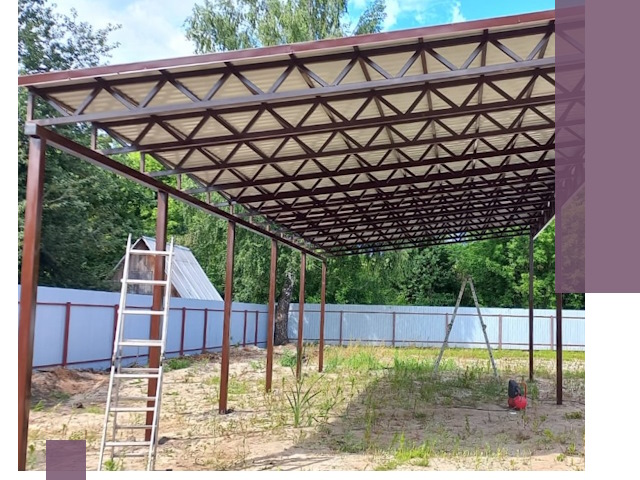 Односкатные навесы под ключ в Ярославле — изготовление и монтаж