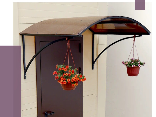 Козырьки над входом в Ярославле от 14889 руб.  | ПРОЛЁТ-Рсл