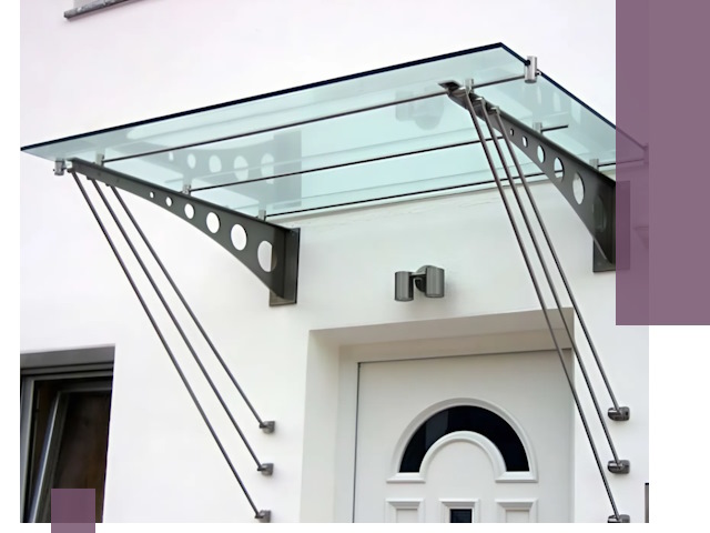 Козырьки над входом под ключ в Ярославле — изготовление и монтаж