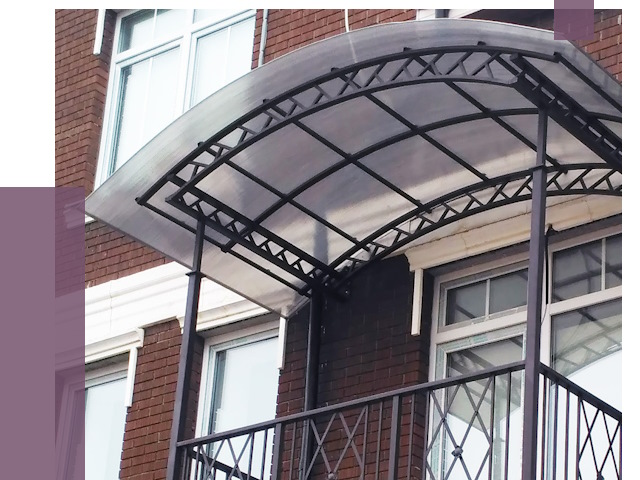 Козырьки над балконом в Ярославле от 8676 руб.  | ПРОЛЁТ-Рсл