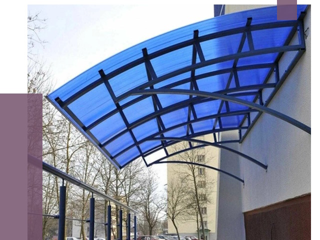 Козырьки из поликарбоната в Ярославле от 4313 руб. под ключ | ПРОЛЁТ-Рсл