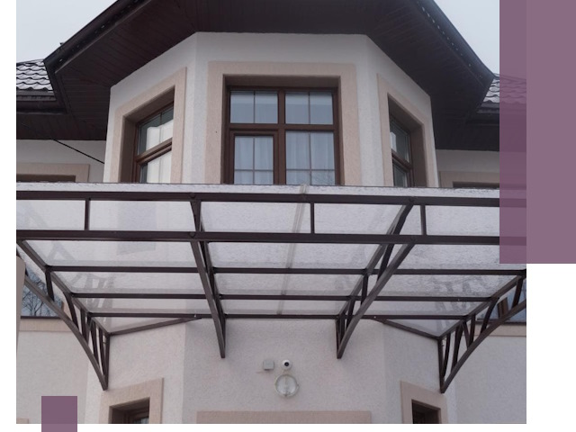 Козырьки из поликарбоната под ключ в Ярославле