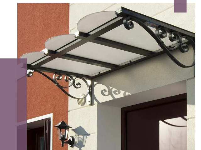 Односкатные козырьки в Ярославле от 8420 руб.  | ПРОЛЁТ-Рсл