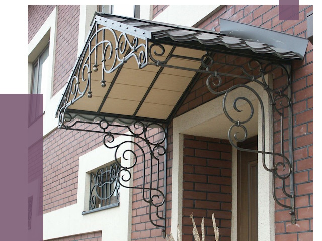 Двускатные козырьки в Ярославле под ключ от 12835 руб.