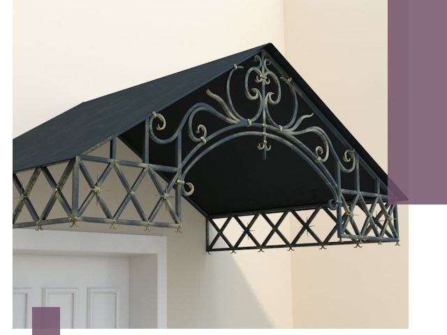 Двускатные металлические козырьки под ключ в Ярославле