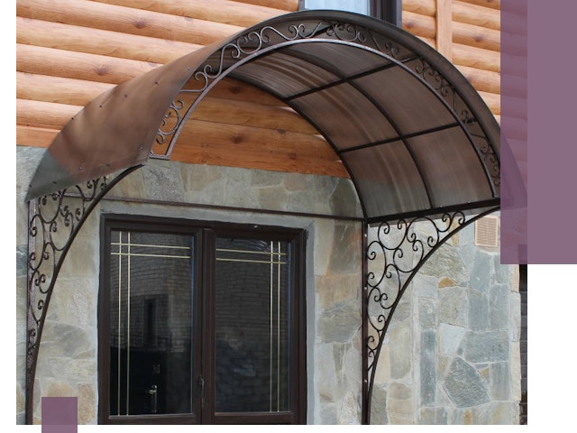 Арочные козырьки под ключ в Ярославле: изготовление и монтаж